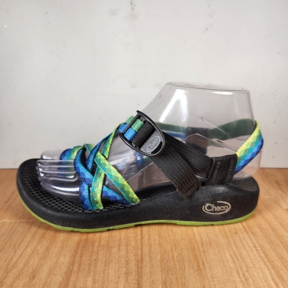 CHACO Sandals Womens 6 Blue Green Textile Strappy Outdoor Hiking Z/2 Shoe - Picture 3 of 13